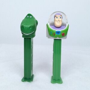 VTG Disney Pixar Toy Story Buzz Lightyear Rex Pez Candy Dispensers Lot *WORKING*